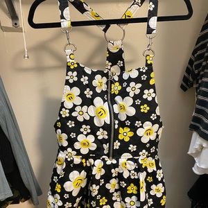Dolls kill Daisy Overall Dress-Black/combo-Size XL